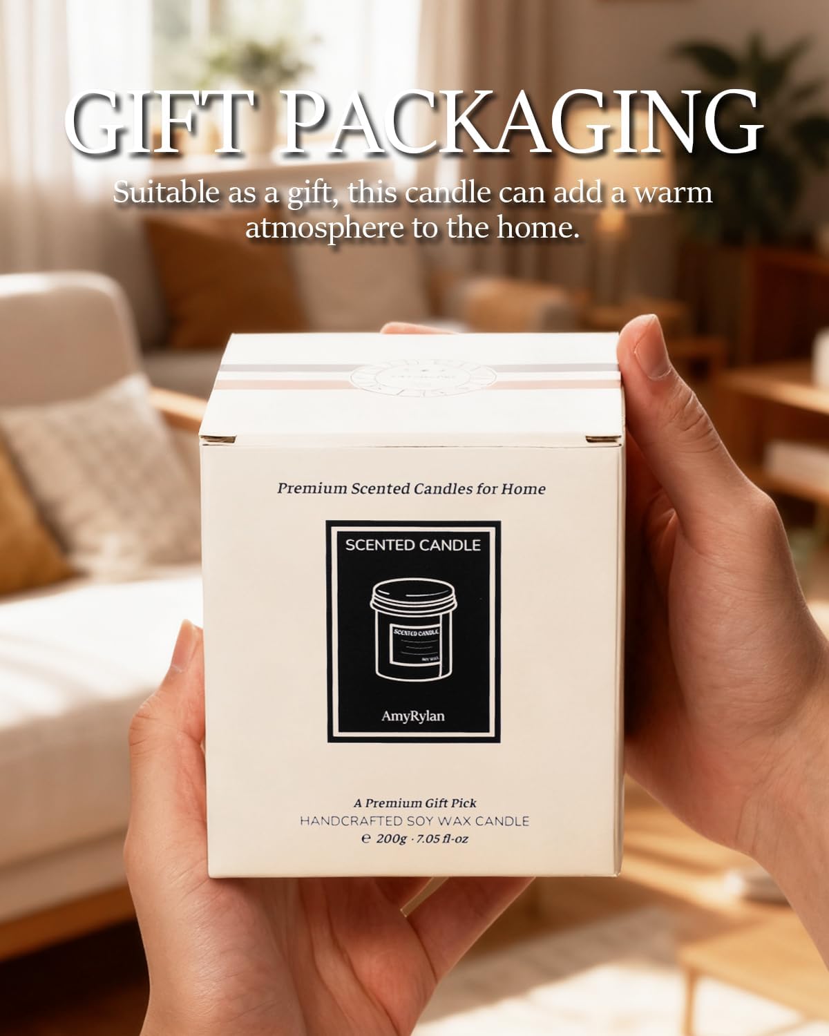 Aroma Gift for Women, Scented Candle for Home, Vanilla Cake 7.05 oz Soy Wax 40 Hour Burn Time, Long Lasting Jar Candle, Gifts for Christmas, Halloween, Mother's Day, Aromatherapy Candle