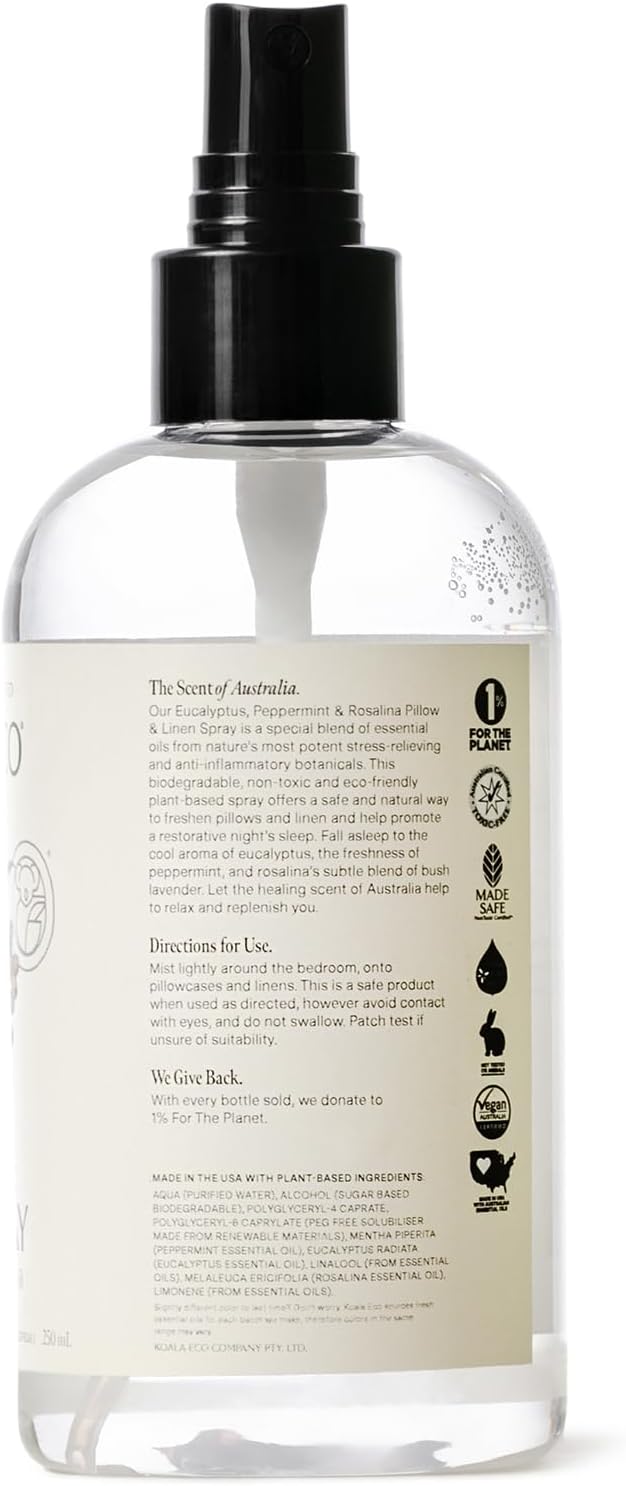 Koala Eco Pillow & Linen Spray - with Australian Eucalyptus, Peppermint & Rosalina - 8.4oz