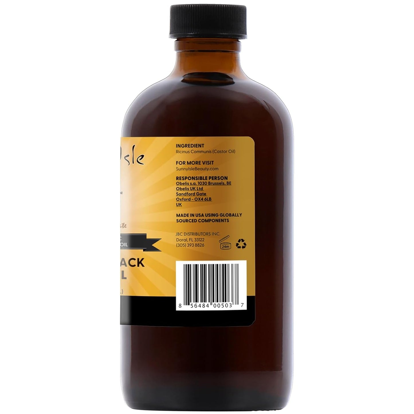 Sunny Isle Jamaican Black Castor Oil - Moisturizing, Thickening, Repairing - 8 Fl Oz