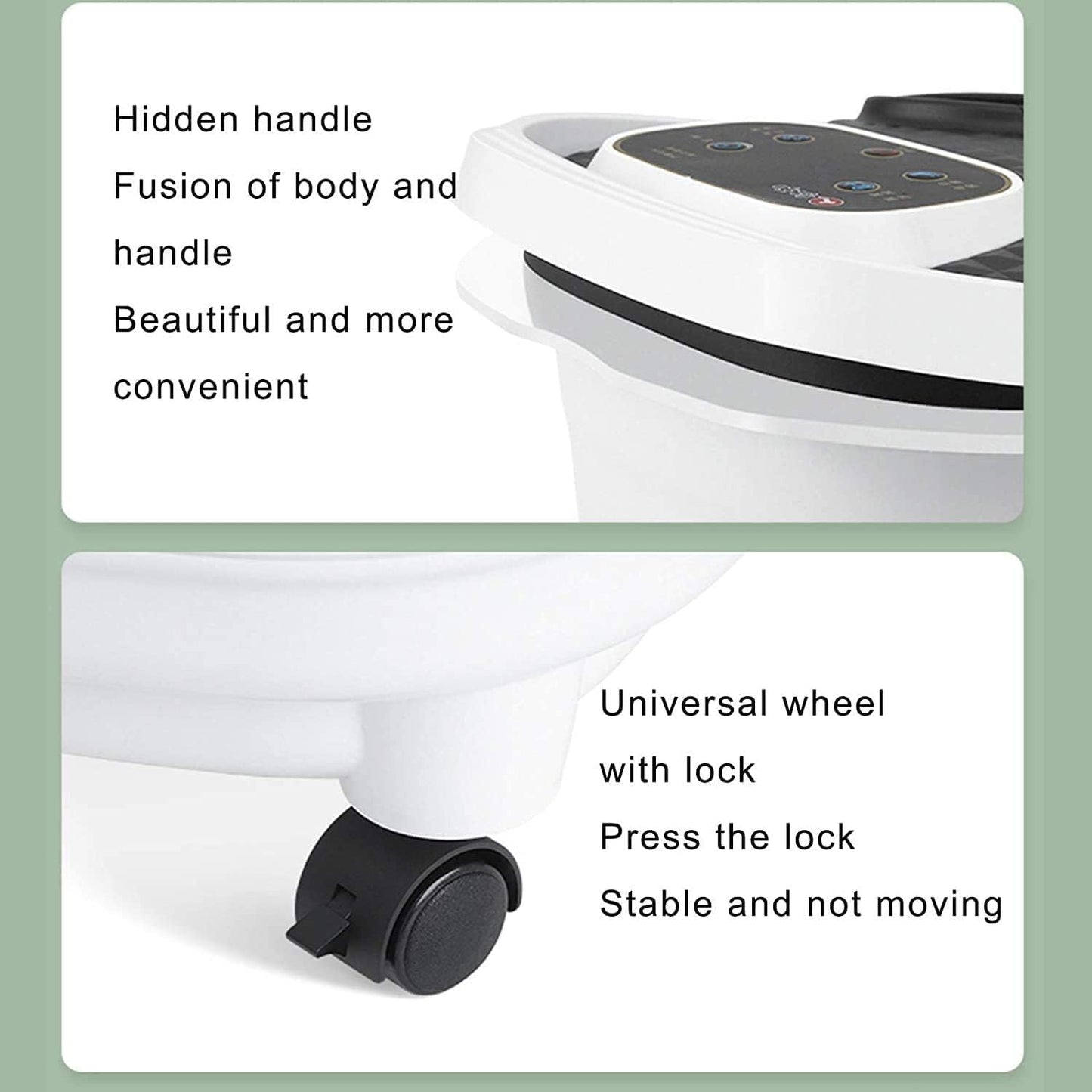 Motorized Foot Bath Spa Massager Feet Bath Spa with Heat and Massage 6 Massage Balls and Rollers with Acupuncture Points Bubble Surging for Feet Relief and Cleaning Timer Pedicure Stone