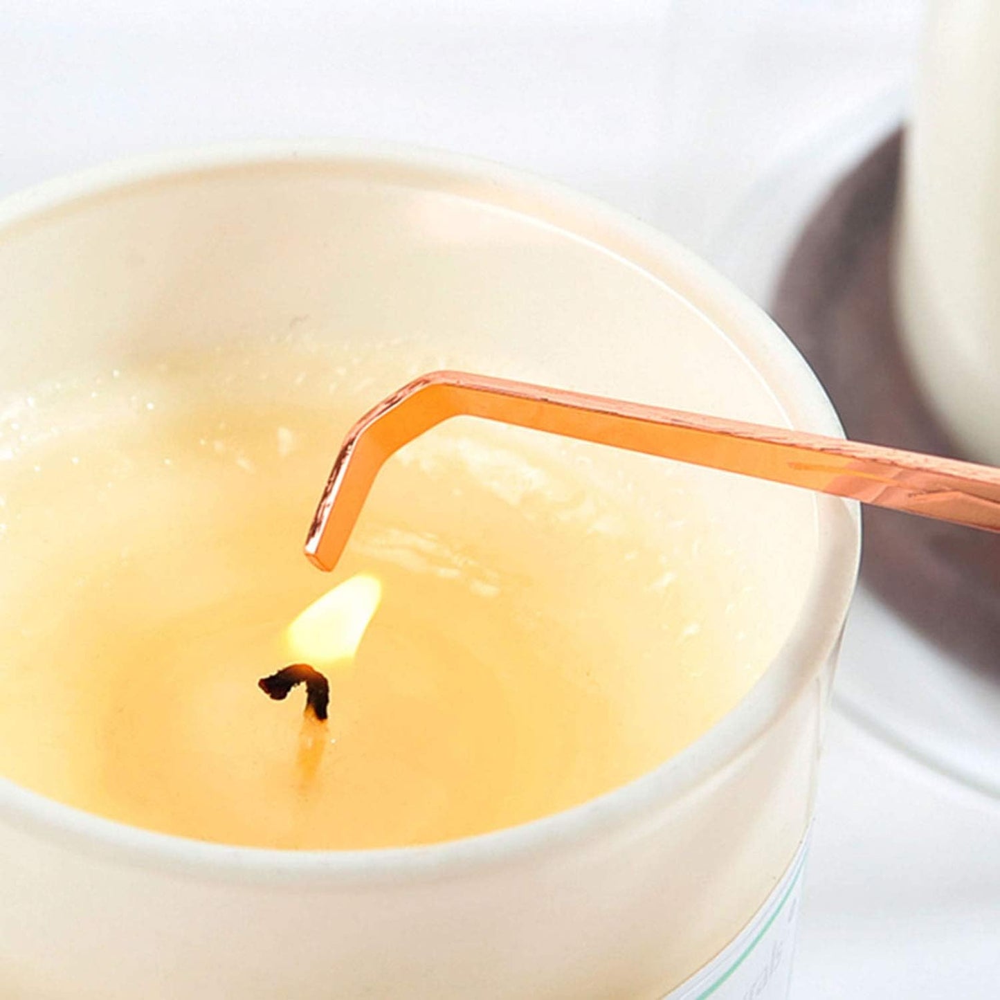 2pcs Stainless Steel Wick Dippers Put Out Extinguish Candle Wick Dipper Candle Hook Home Candle Wick Tools (1 x Black + 1 x Rose Gold)