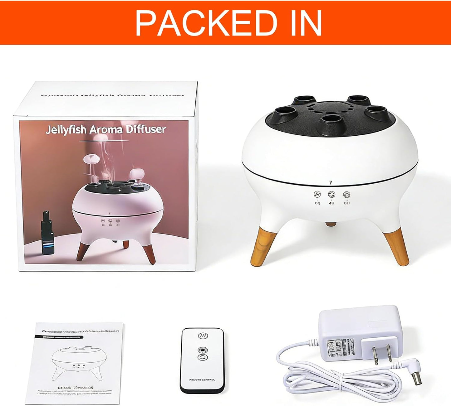 Essential Oil Diffuser 250ML,Jellyfish Diffuser Air Humidifiers Sound Pickup Ultrasonic Aromatherapy Diffuser Remote Control 7 Color Lights for Home Bedroom Office Hotel