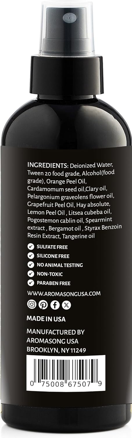 Aromasong Fresh Citrus Pillow Spray for Sleeping - All Natural Calming Linen & Bedtime Sleep Mist for Deep Sleep - Pillow Spray Aromatherapy with Botanical Essential Oils for Relaxing Stress