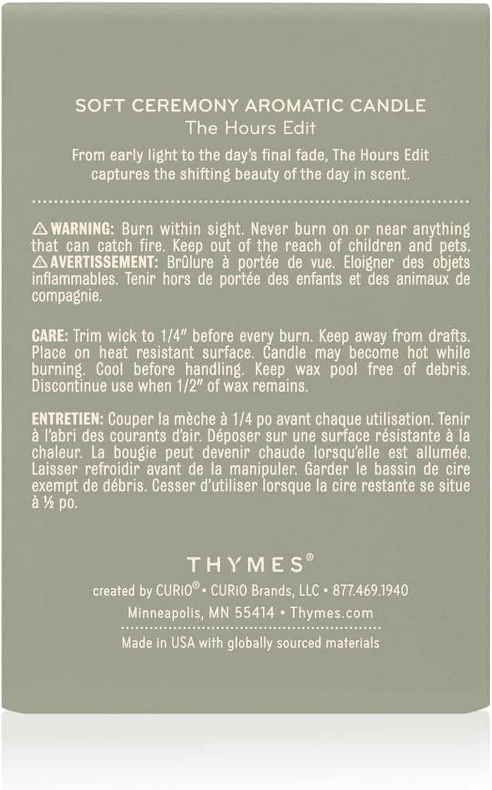 Thymes Scented Candles for Home Decor - Luxury Home Fragrance Gifts for Women & Men – Soft Ceremony (2 Wick Medium Candle, 13 oz)