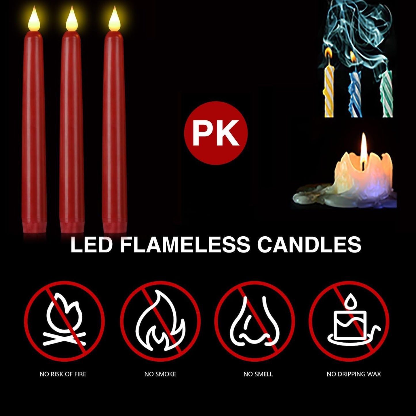 Flameless Taper Candles with Remote Control,15pack Dripless Plastic LED Candles,Flickering Battery Operated,9.2'’Classic Tall Candle for Wedding,Party,Halloween,Christmas,Home Decor (Ivory)