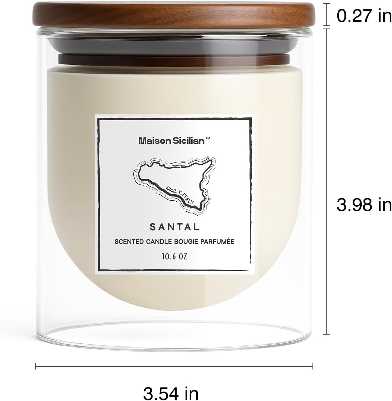Palo Santo Candle by Maison Sicilian | A Calming Aromatherapy Scent for Stress Relief, Hand-Poured Soy Wax, 65 Hour Burn