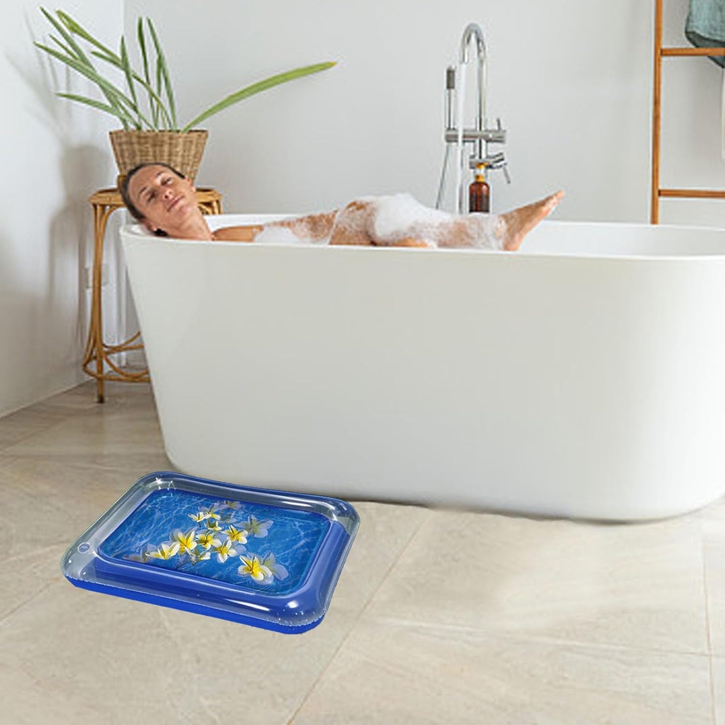 2 PCS Inflatable Pool Foot Bath Basin, Portable Foot Bath Basin, Foot Soaking Bath Basin for Pool Entry Ladder, Swimming Pool Clean Feet Pedicure Supplies