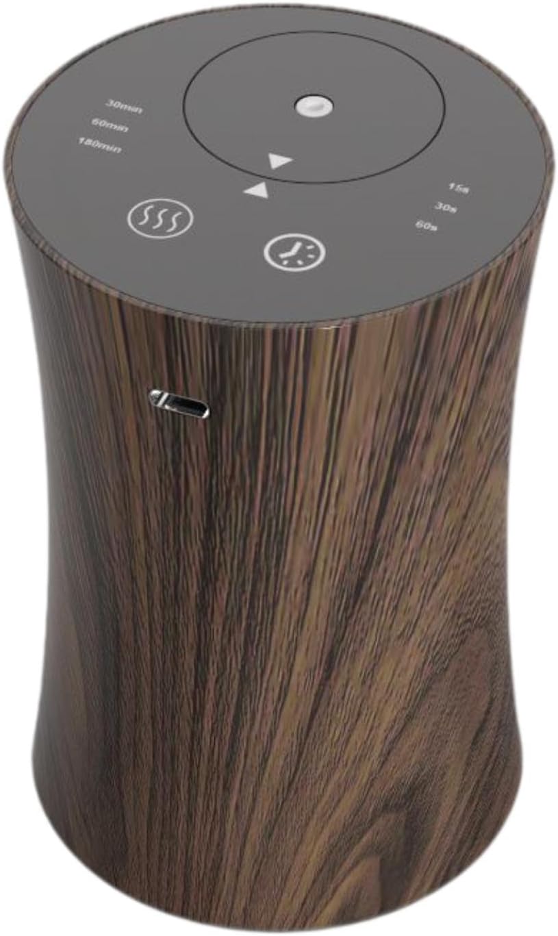 Generic Waterless Diffuser for Essential Oil Nebulizer USB Operated Mini Scent Machine for Office Bedroom,Compact,Quiet,Scent Diffuser,Portable Car Diffuser, Dark Wood Grain