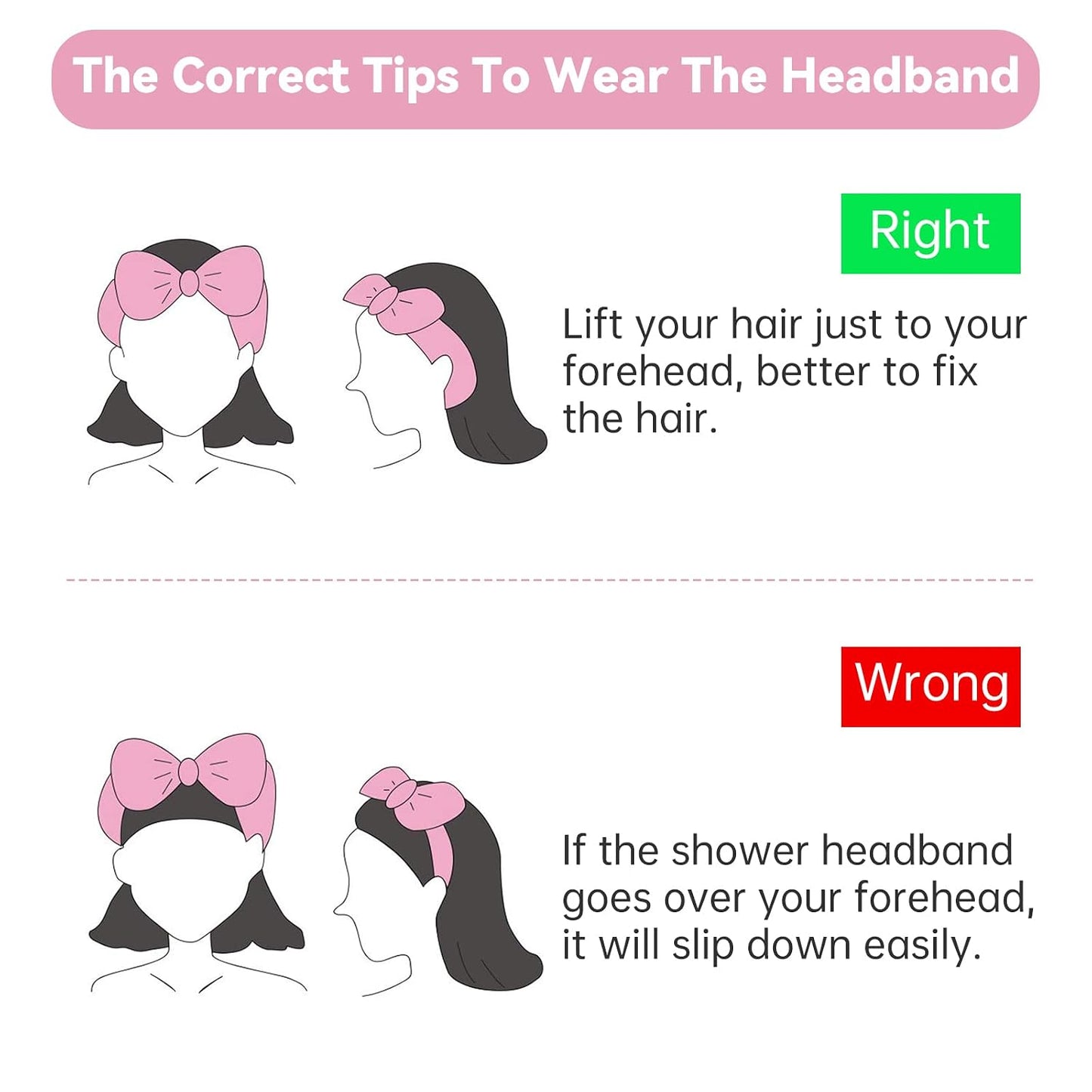 Casoty Pink 6 Pcs Spa Headband, Hair Band for Washing Face, Makeup Headband, Skincare Headbands, Soft Fleece Hairband for Face Washing Yoga