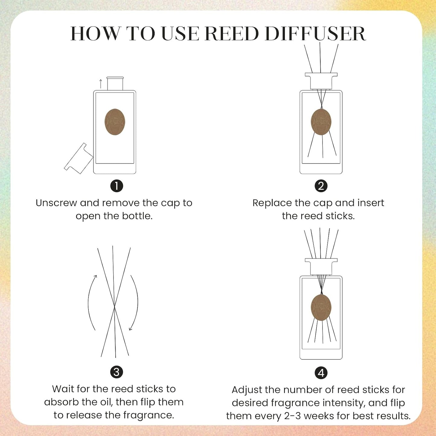 M&SENSE 10.14 oz Large Reed Diffuser Set | Fresh Grapefruit Scent Home Oil Diffuser with Sticks |Hotel Collection Non-Toxic Essential Oil |for Bedroom Bathroom Living Room