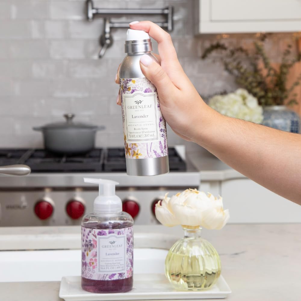 Greenleaf Gifts Lavender Scented Room Air Freshener Spray | Non-Aerosol 7 oz Spray | Floral Scented Air Freshener for Home | Home Fragrance for Bedroom & Bathroom