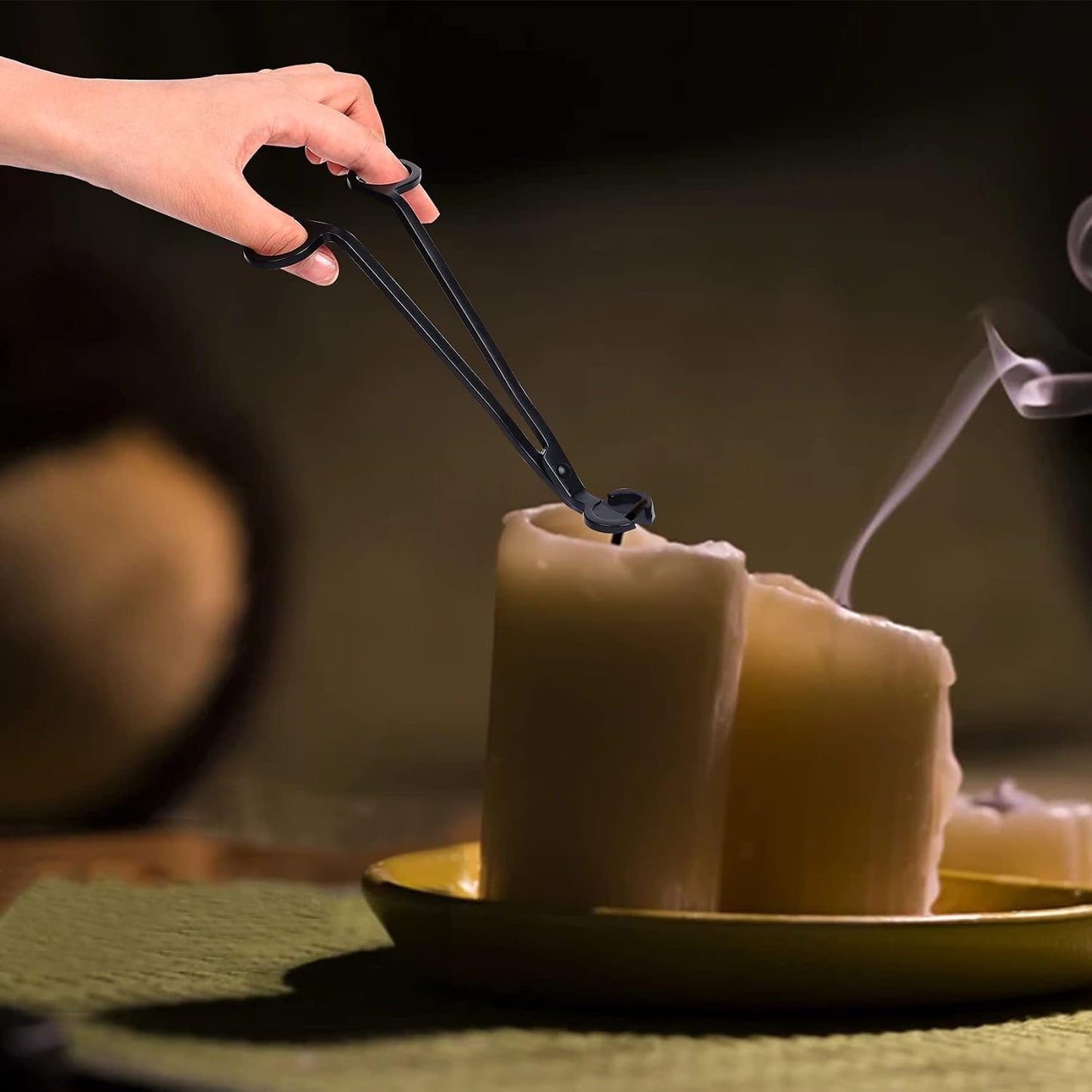 Candle Wick Trimmer Wick Clipper Wick Cutter Scissor Reaches Deep Into Candles Wick Prevent Soot Buildup Candle Accessories (Matte Black)