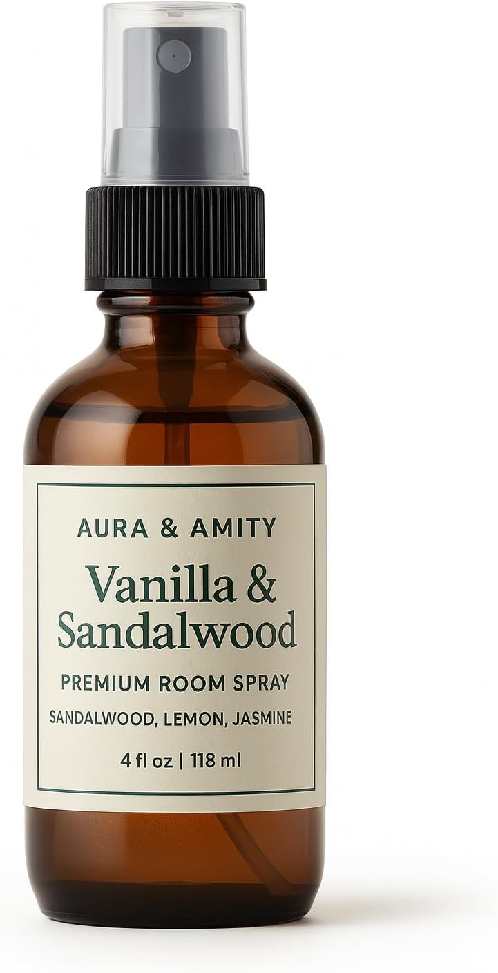 Premium Room & Linen Spray – Handmade Luxury Fabric & Home Fragrance Mist, Long-Lasting & Eco-Friendly (Vanilla & Sandalwood)