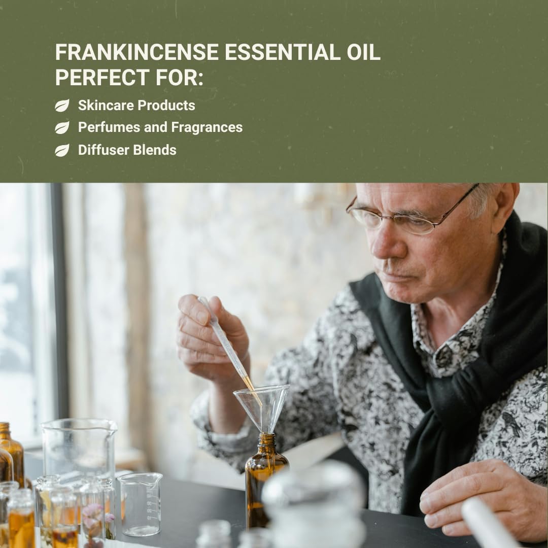 Frankincense Essential Oil - Direct from Madhya Pradesh, India - Pure Essential Oil for Diffusers and Aromatherapy | 100% Pure Therapeutic Grade Natural Aceite de Incienso (8oz)