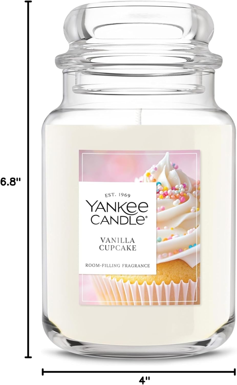 Yankee Candle Vanilla Cupcake, Scented Candle, 22oz Large Jar with up to 150 Hour Burn Time, Giftable, Birthdays