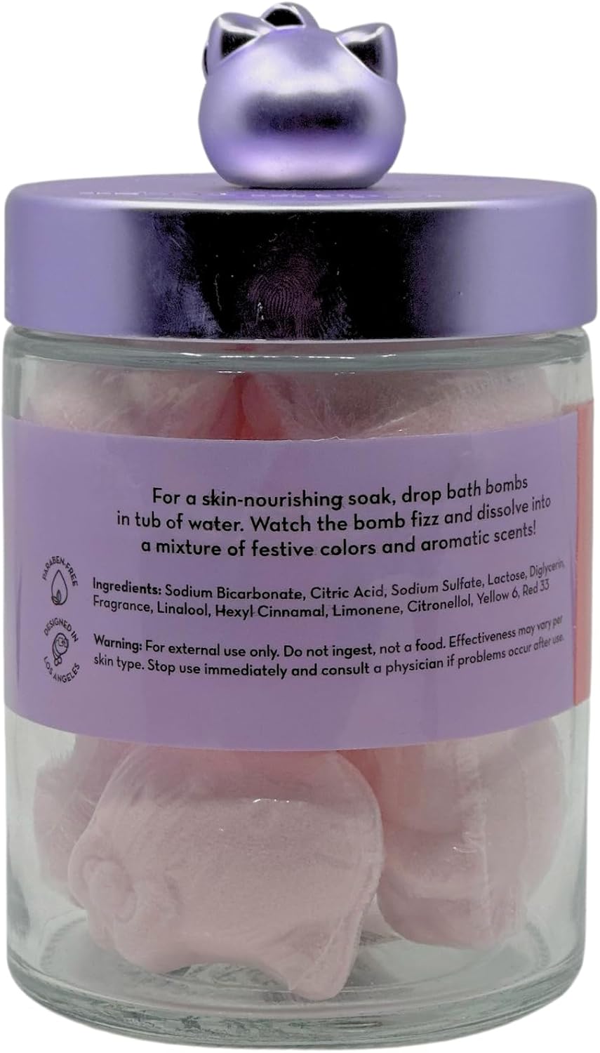 The Crème Shop x Hello Kitty Moisturizing Bath Fizzies, Aromatherapy Bath Bombs with Vitamin E (11 Pieces)