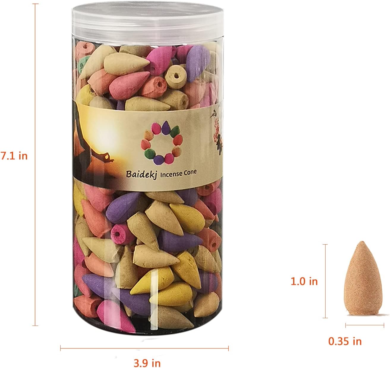 600 pcs Backflow Incense Cones for Waterfall Mixed Natural Scents Cone Incense for Meditation Relax in 2 Bottles