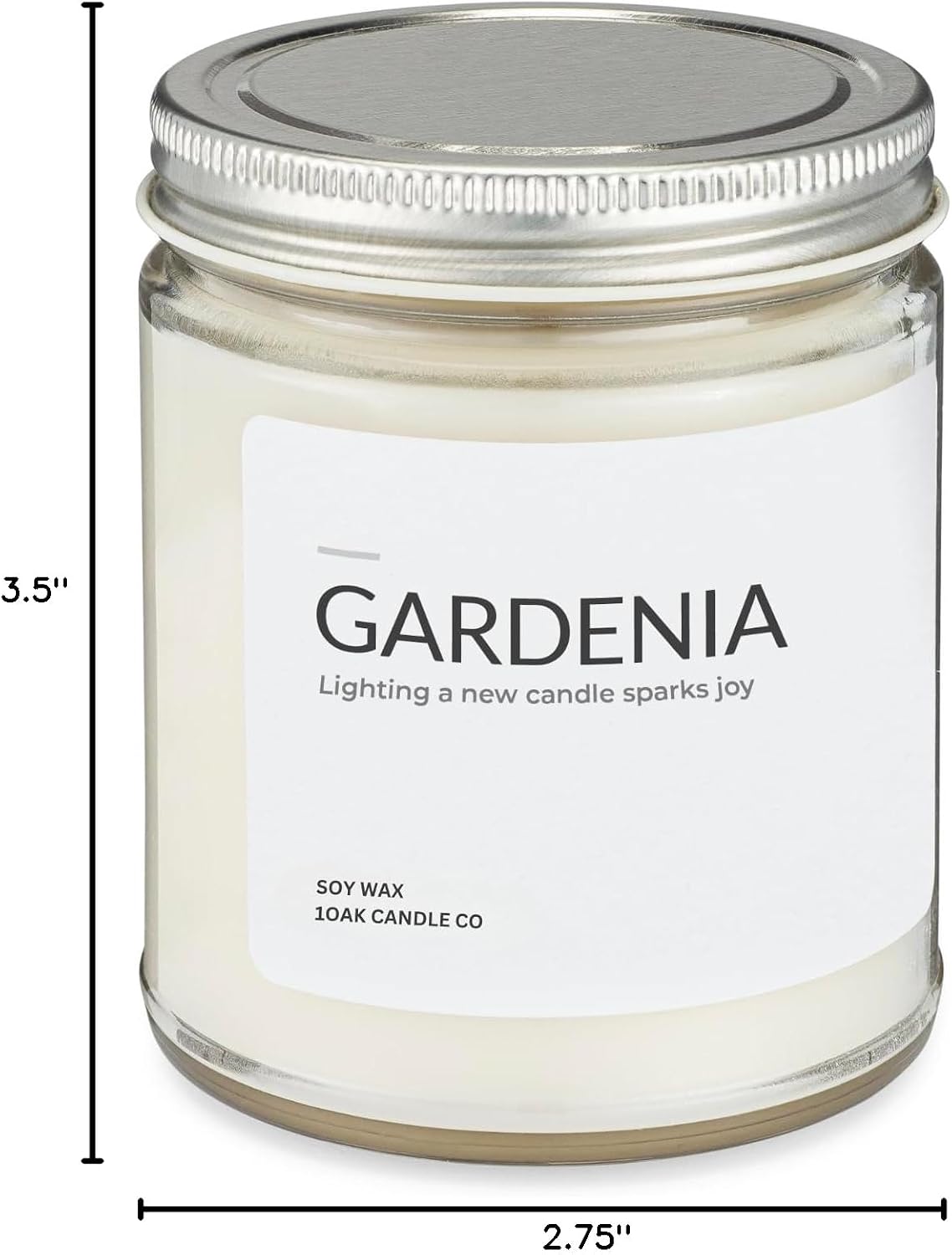 1OAK Gardenia Candle - Soy Wax Scented Candles - Long Burning Premium Hand-Poured (7oz.)
