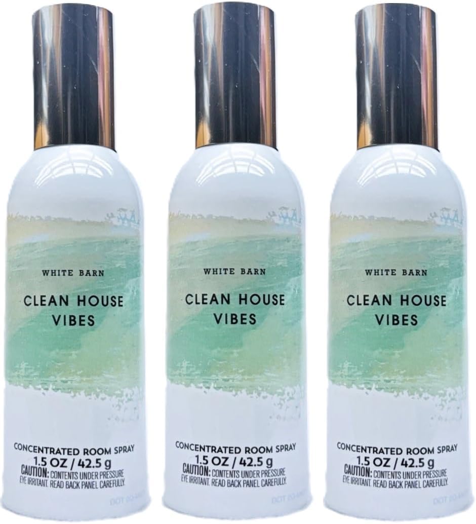 Bath and Body Works Concentrated Room Spray 1.5 oz each - Pack of 3 - Packaging May Vary (Clean House Vibes)