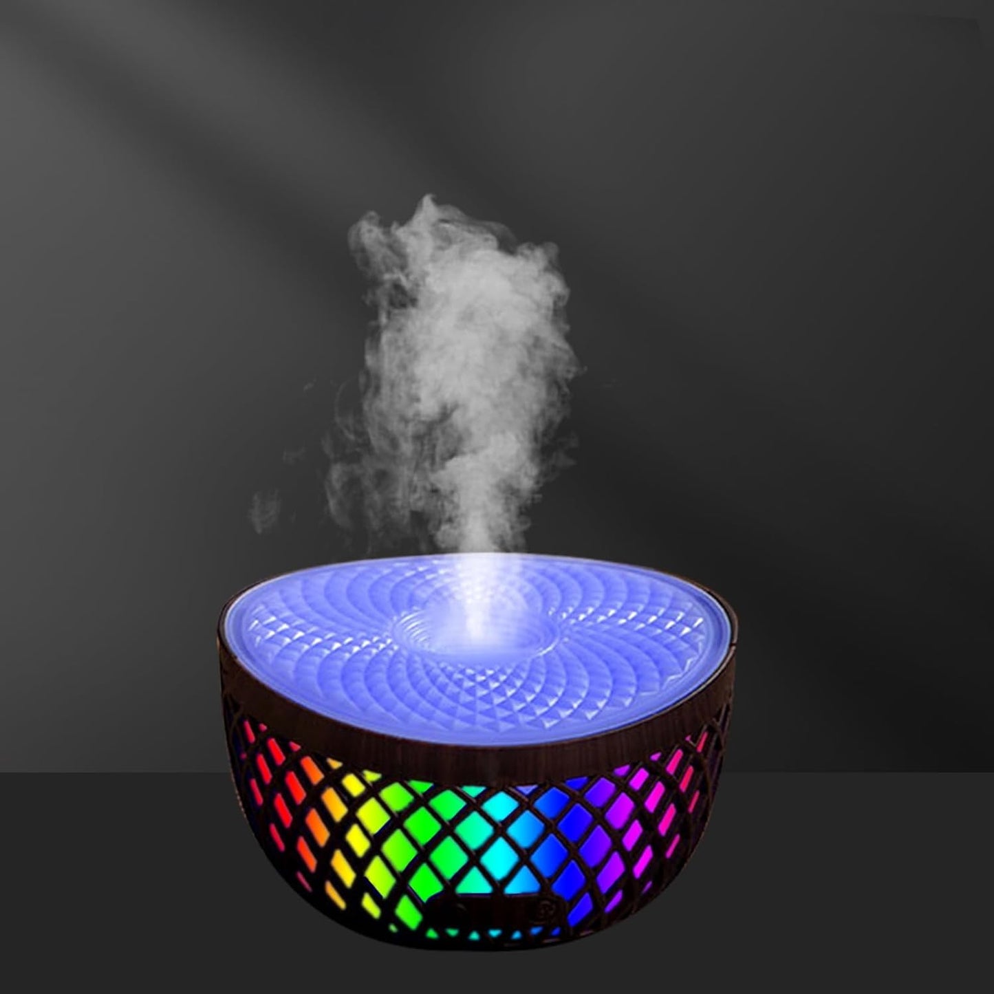 Flame Air Diffuser,Humidifier,Portable-Noiseless Aroma Diffuser for Home,Office or Yoga Essential Oil Diffuser with No-Water Auto-Off Protection(Black)