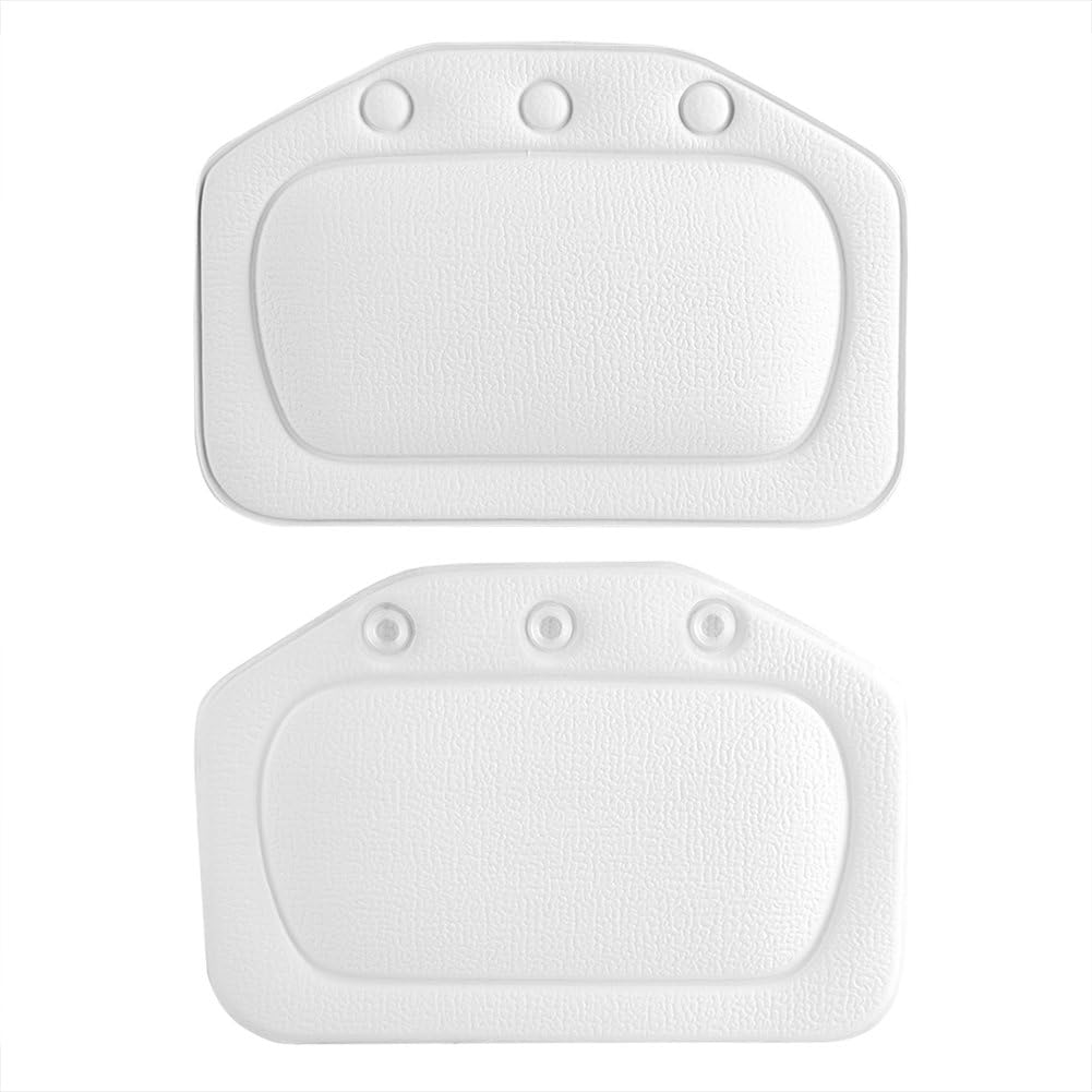 ZPSHYD Bathtub Pillow, Soft Foam Padded Spa Bath Pillow Tub Headrest Head Neck Back Cushion Bathroom for Bubble Soaking Bath (White)