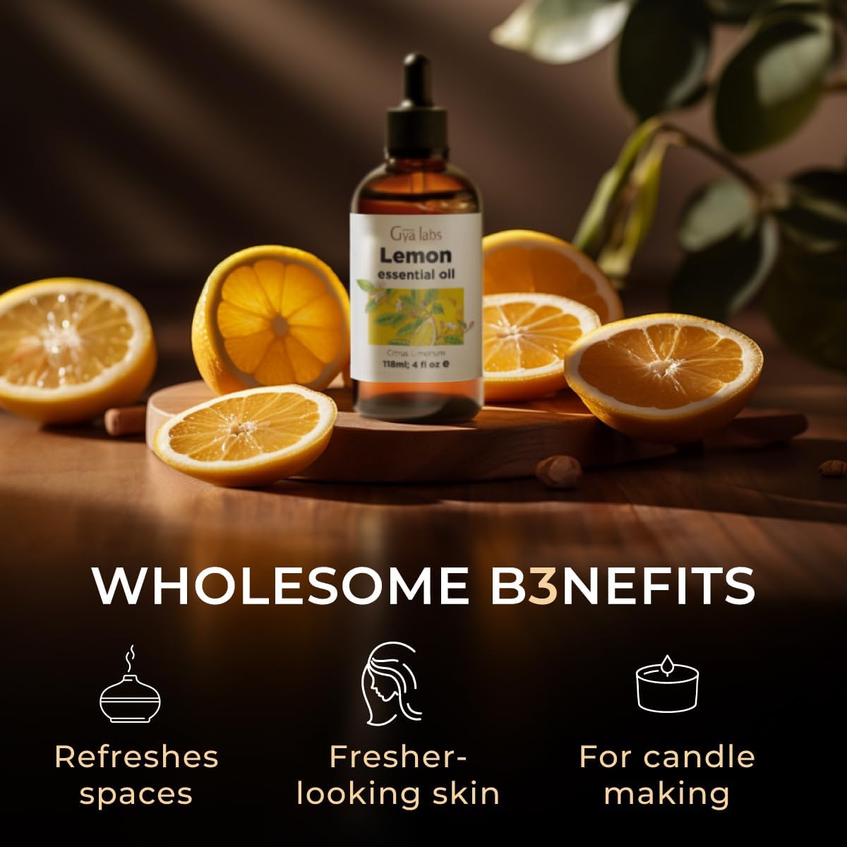 Lemongrass Essential Oil for Diffuser & Lemon Essential Oil for Diffuser Set - Aromatherapy Grade Essential Oils Set - 2x4 fl oz - Gya Labs