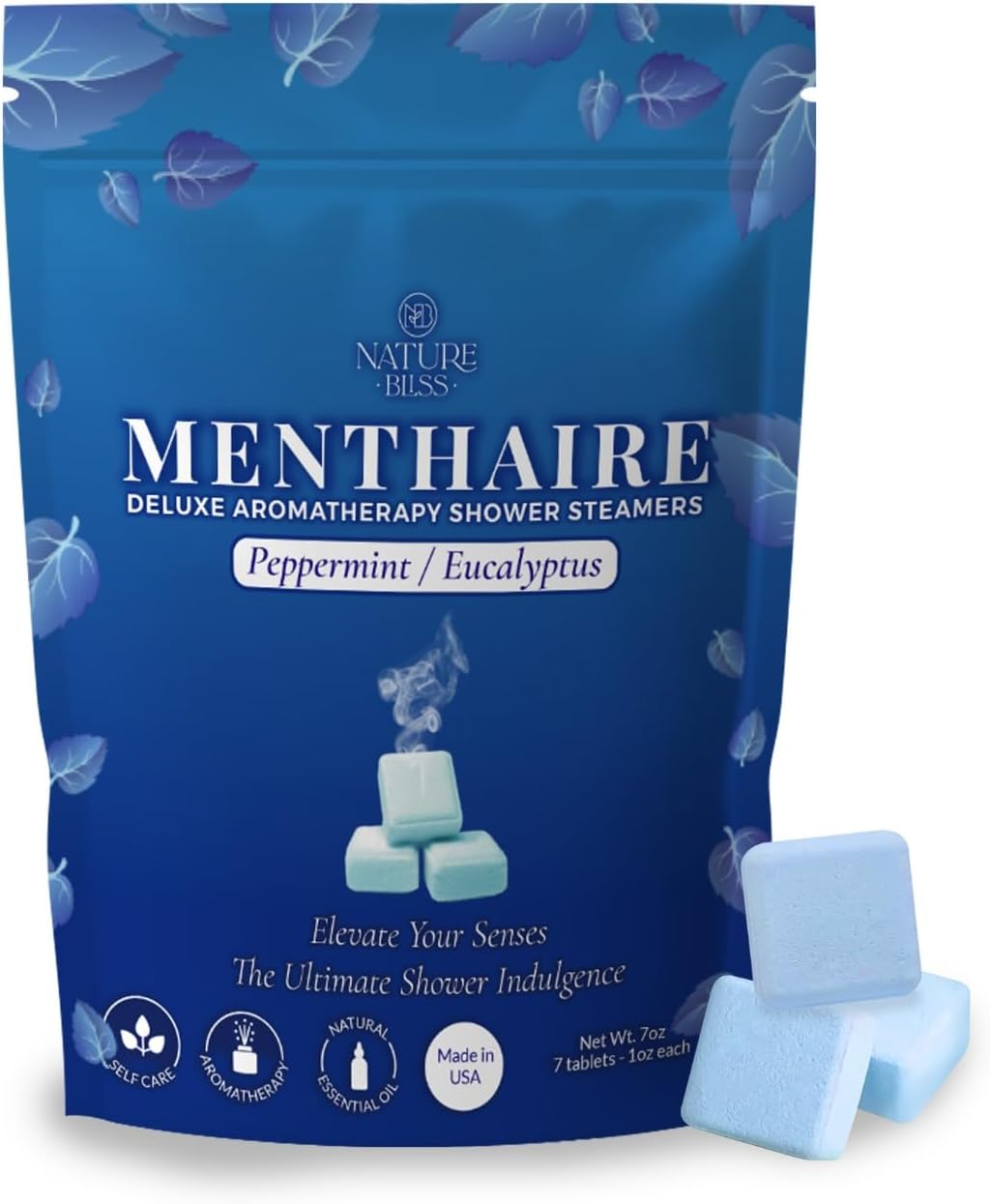 Shower Steamers - 7 Pack Shower Tablets Aromatherapy for Sinus and Tension Support - Gifts for Women & Men - Eucalyptus for Shower (Peppermint/Eucalyptus)