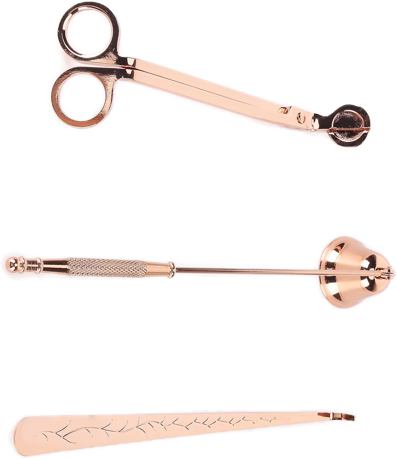 aqxreight Candle SnufferCandle Wick Trim 3PCS Candle Accessory Set Candle Wick Trimmer Cutter Snuffer Extingui Wick Dipper SuppliesSilver Wick Management Your Simplify Our Trimmer. (Gold)