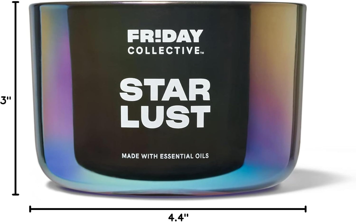 Friday Collective Star Lust Candle Fresh & Clean Scented Made with Essential Oils 3 Wicks 13.5 oz