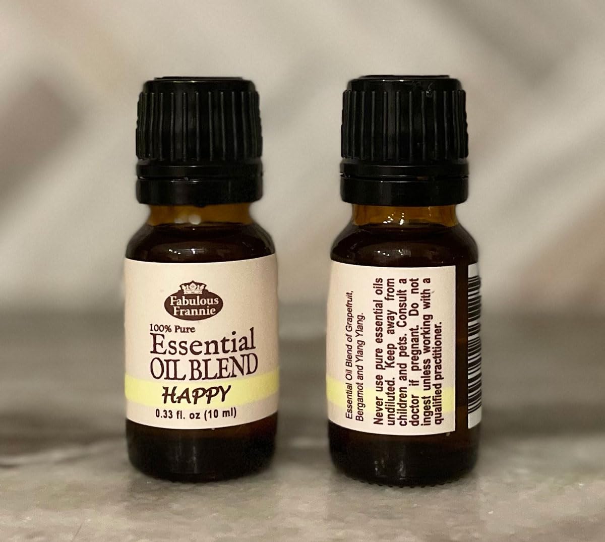Fabulous Frannie Happy 100% Pure, Undiluted Essential Oil Blend of Bergamot, Grapefruit & Ylang Ylang 10ml (Pack of 1)