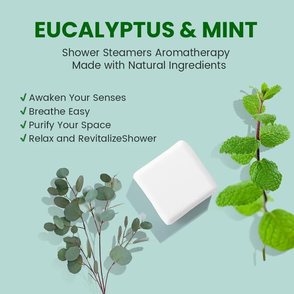Shower Steamer - Relaxing spa Experience Eucalyptus Mint Aromatherapy for Soothing Relief at Home