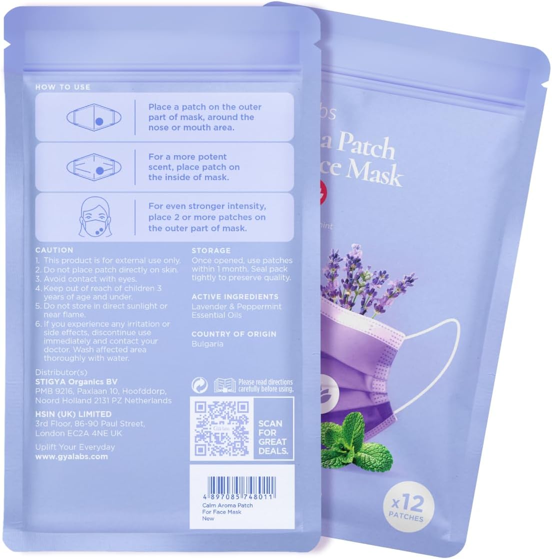 Gya Labs Lavender Aroma Patch - Essential Oil Scented Mask Stickers