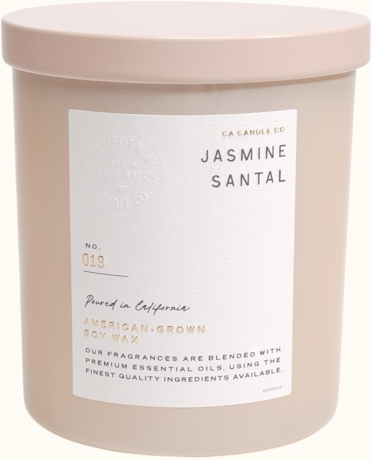 LEOBEN CO – Jasmine Santal Scented Candle – 9oz, Atelier Collection Design – 50 hr Burn Time – Poured in California Using Vegan Soy Wax and Essential Oils – Made in Small Batches