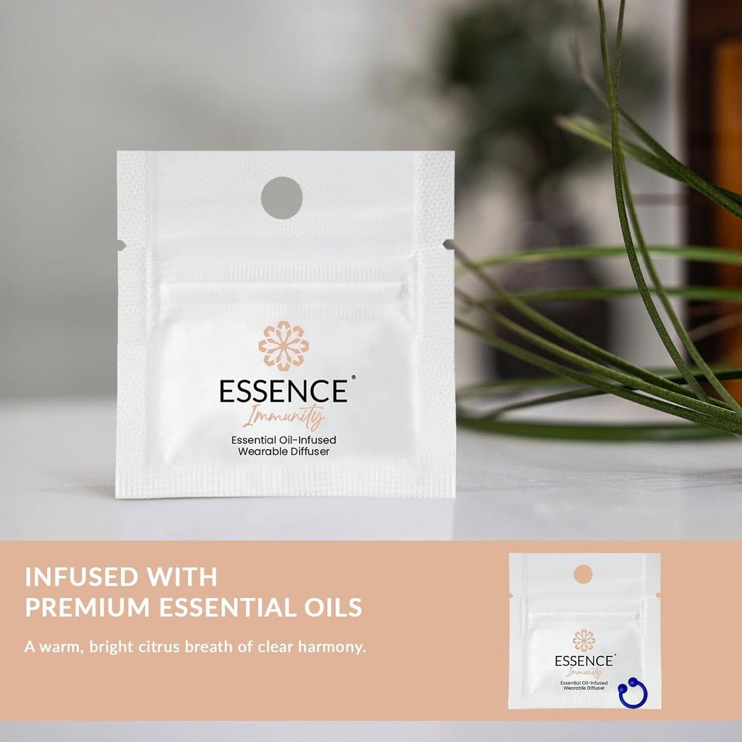 Essence Nasal Diffuser Ring - Blue | Essential Oils Blend | Aromatherapy Nose Ring | Personal Scent Clip for Travel, Work & Everyday Use | Made in USA | Immunity | 3 Pack