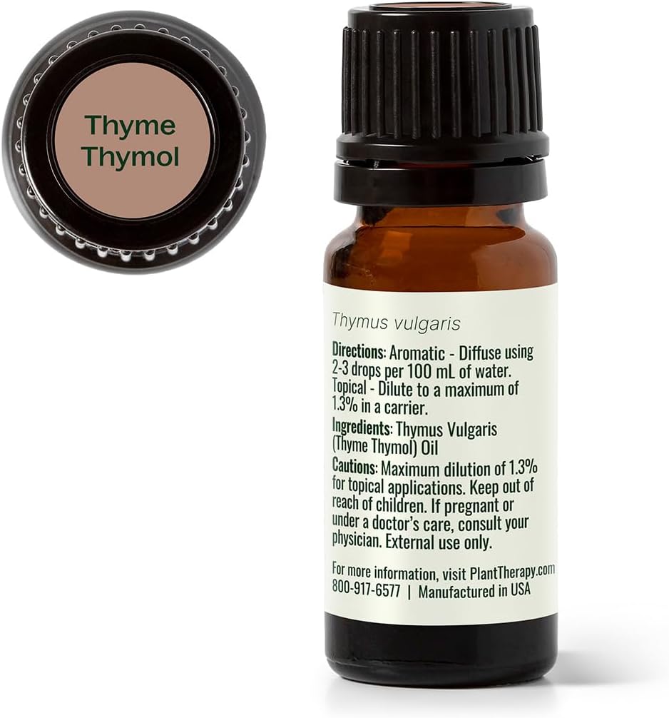 Plant Therapy Thyme Thymol Essential Oil 10 mL (1/3 oz), 100% Pure, Undiluted, Natural Aromatherapy for Immune Support and Digestive Relief