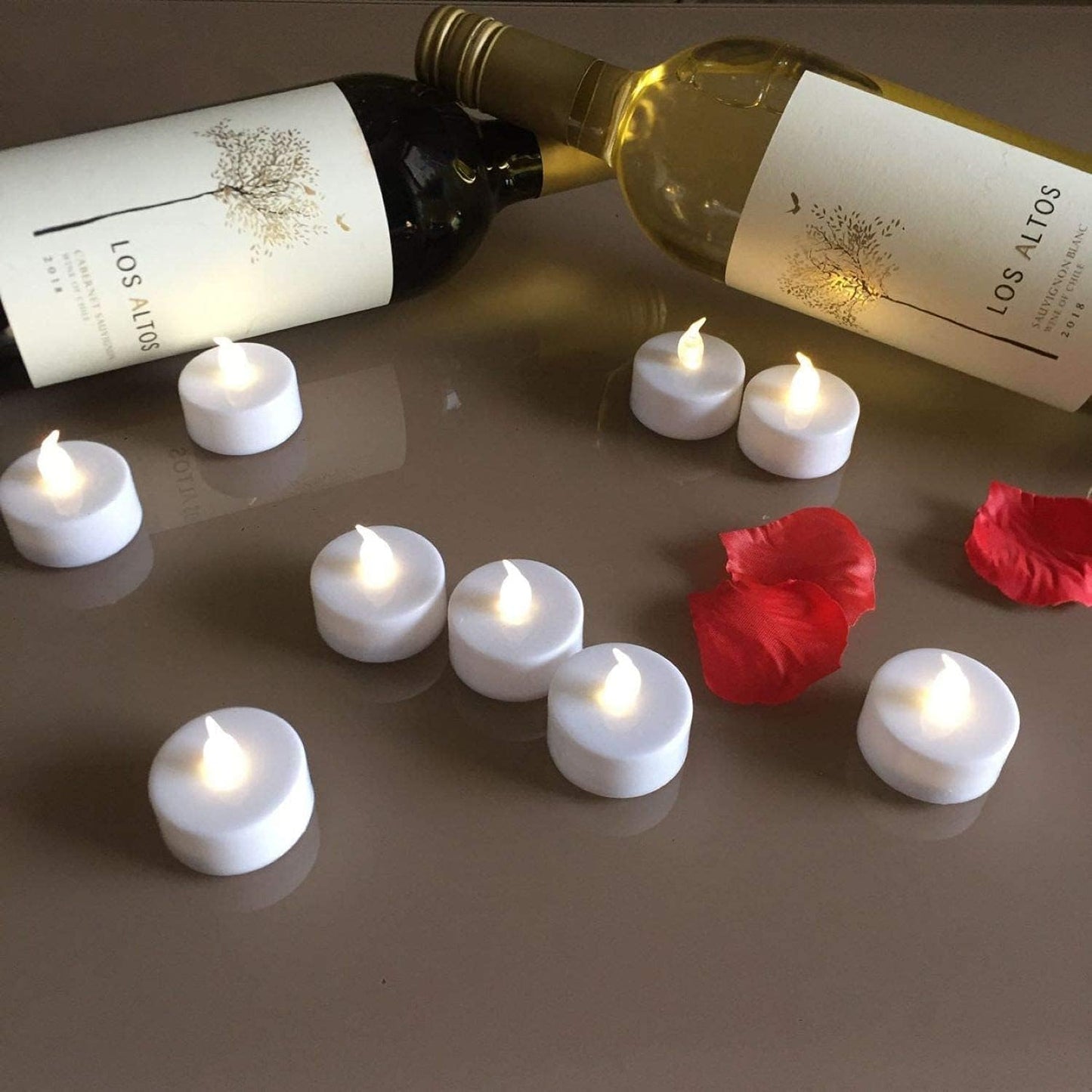 VETOUR Flameless Tea Lights Candles - Realistic LED Flickering Operated Tea Lights Steady Battery Tealights Long Lasting Electric Fake Candles in White 24pcs Decoration for Party and Gifts Ideas