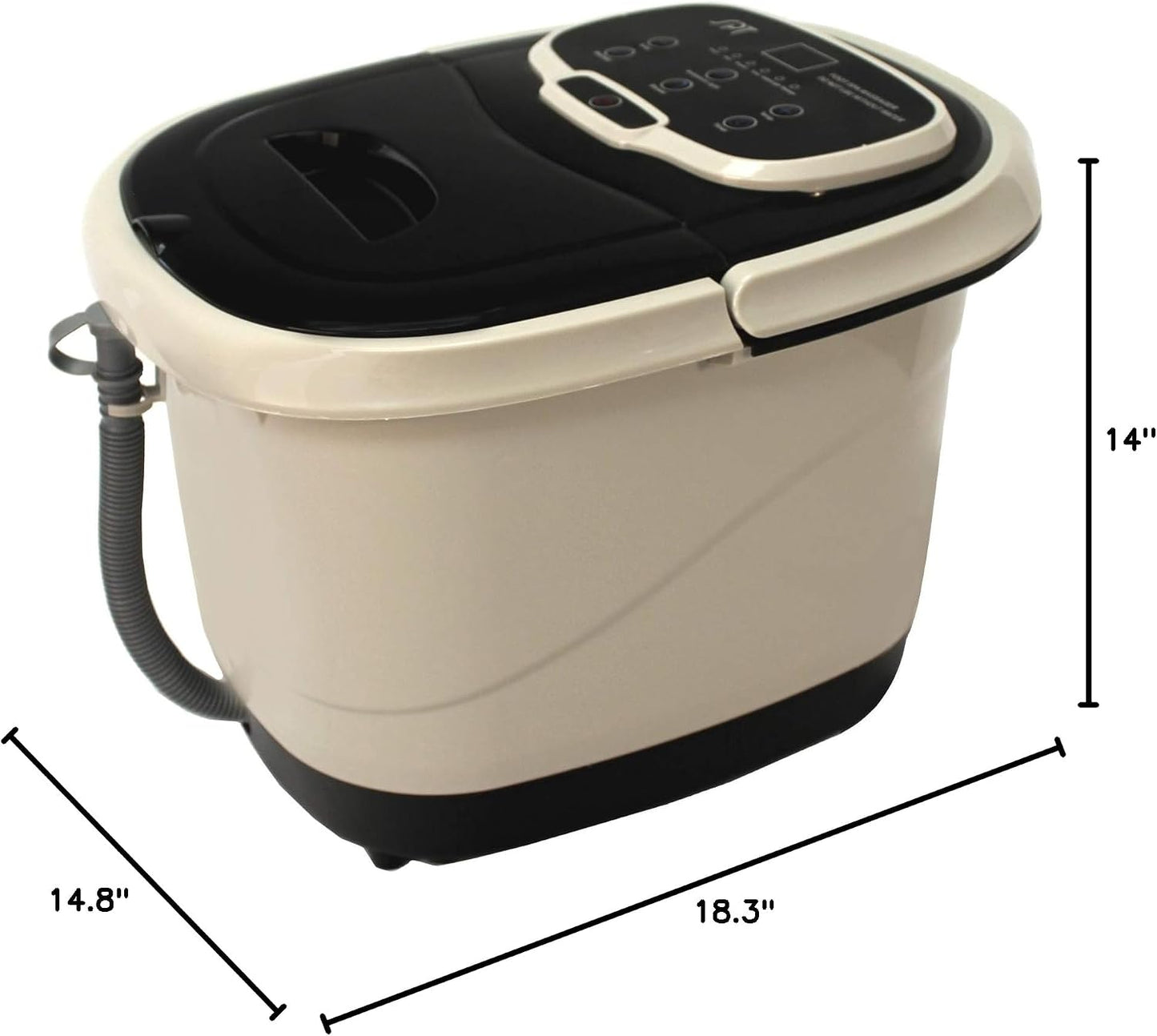 SPA-3549 – SPT Foot Spa Bath Massager w/Motorized Rollers, Tan and Black