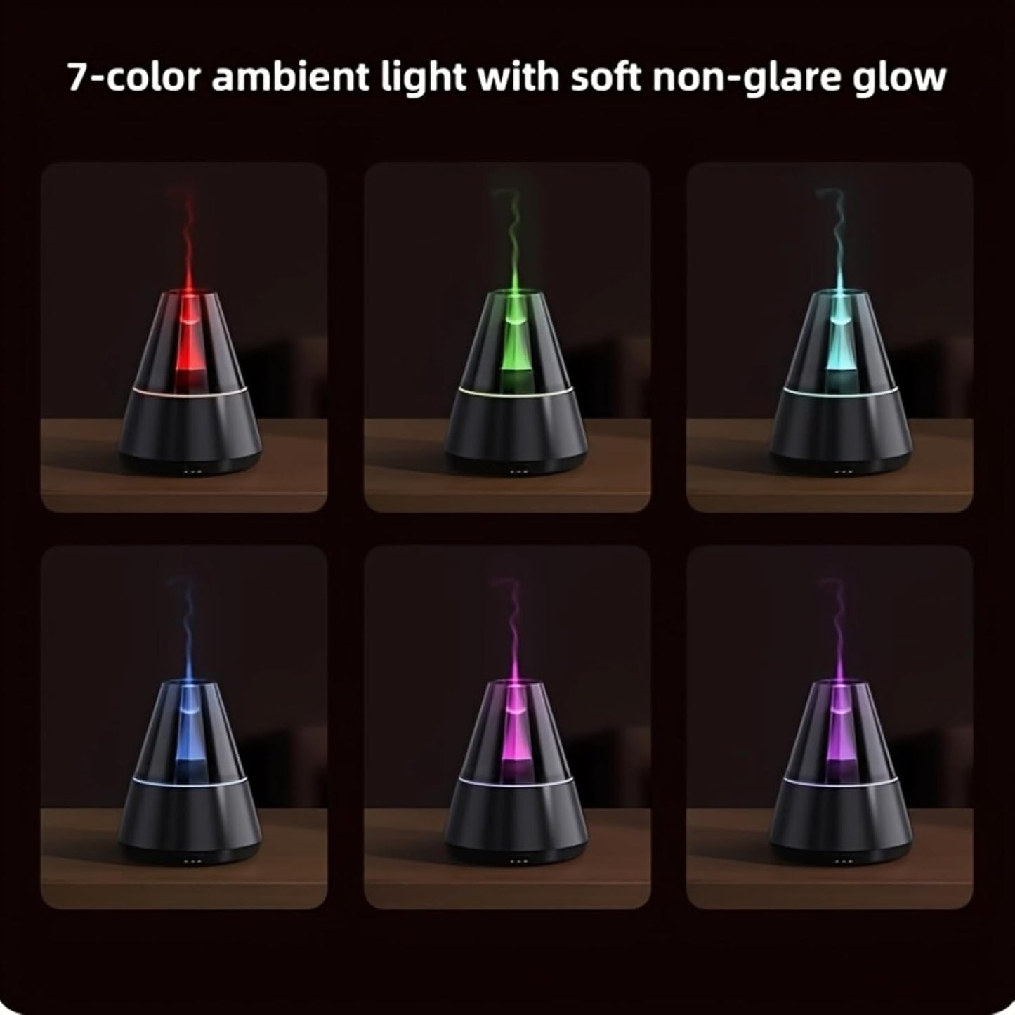 Essential Oil Diffuser, Luxury-Style Aromatherapy Diffuser with Candlelight Night Light Effect, Ultrasonic Cool Mist Humidifier, Remote Control Function, Suitable for Home Living Room and Office