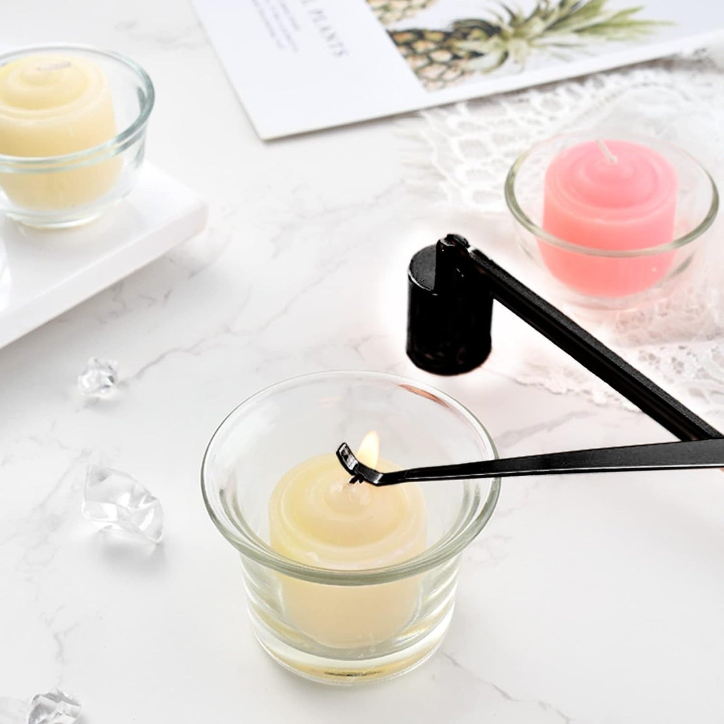 3 in 1 Candle Accessory Set,Candle Care Kit,Candle Wick Trimmer,Wick Dipper with Gift Packaging(Black)