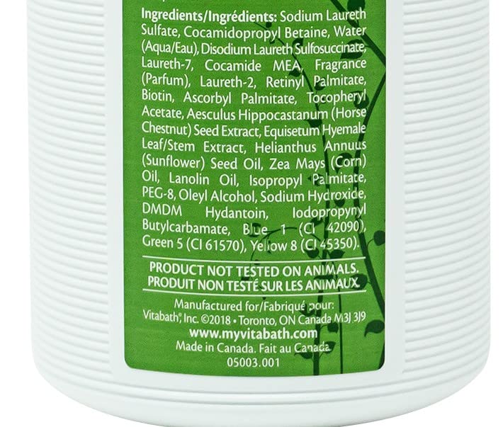 Vitabath Original Spring Green Moisturizing Bath & Shower Gel Wash Intoxicating Botanical Skin Rejuvenation, Hydrating Dry Skincare, Body Cleanser & Foaming Gelee - 10.5 oz