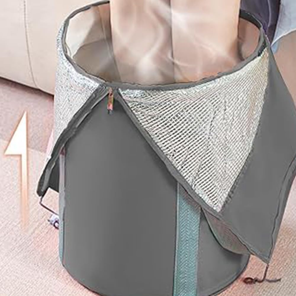Ouliget Collapsible Bucket for Soaking Feet,Portable Travel Foot Bath Tub,Fully Wrapped Knee Fumigation Foot Soaking Bath Basin,Foot Spa Bag for Outdoor Travel Camping Fishing