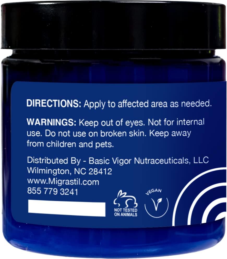 Migrastil Extra Strength Neuropathy Cream for Feet, Legs, and Hands - Cooling Comfort Formula. Made in The USA. Vegan and Cruelty-Free, Non-Greasy, Gentle, Non-Burning (4 oz.)