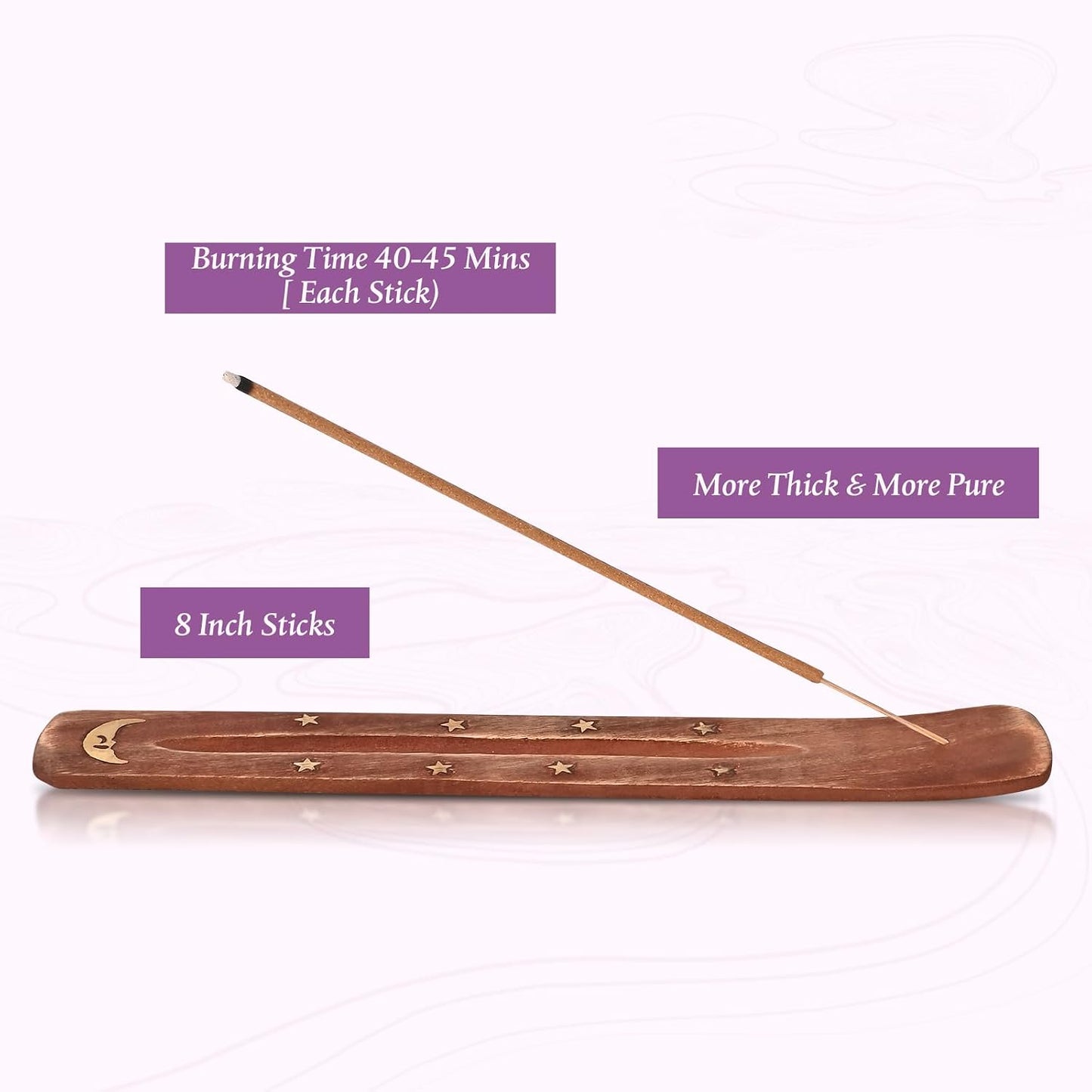 Lavender Incense Sticks - Natural Incense for Relaxation, Meditation and Creating a Serene Atmosphere(100 Sticks & 1 Burner Holder)