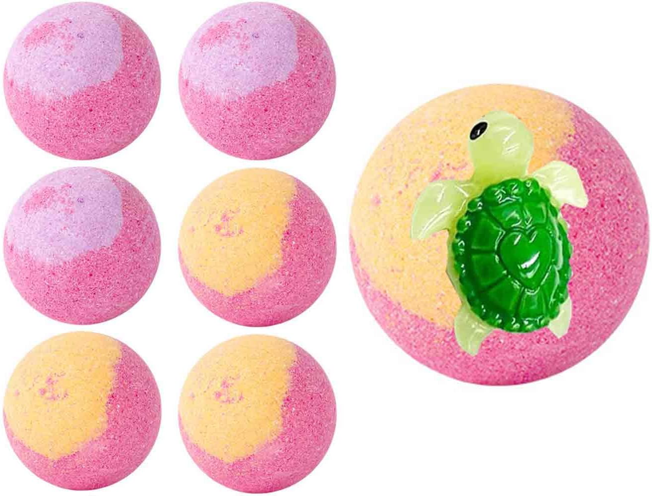 Turtle Bath Bomb with Turtle Inside Turns Into a Turtle with Surprise Animals Fizzes Gift for Kids (6 Pack)