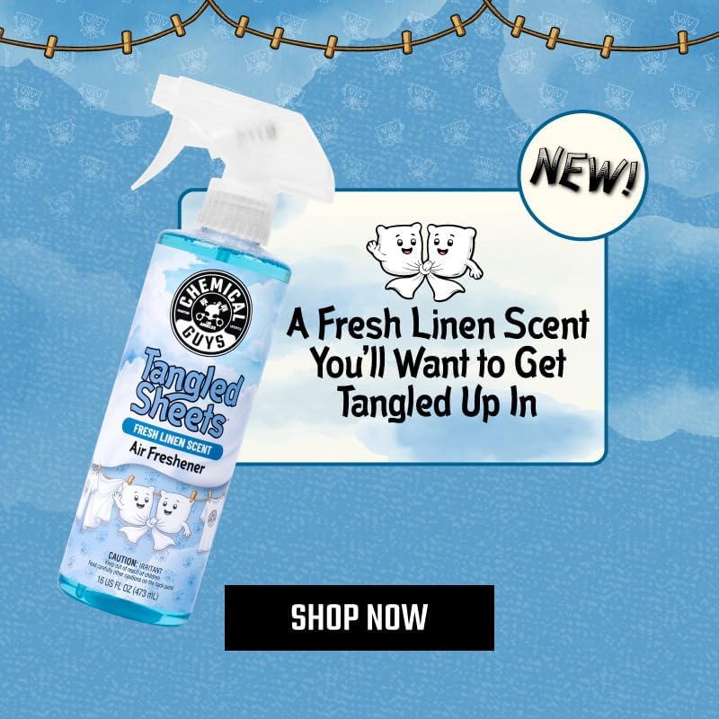 Chemical Guys Tangled Sheets Fresh Linen Scent Air Freshener Spray and Odor Eliminator, Clean Fabric Inspired Spray for Home, Office, Bathroom, Dorm, and Car Interior - 4 Fl Oz