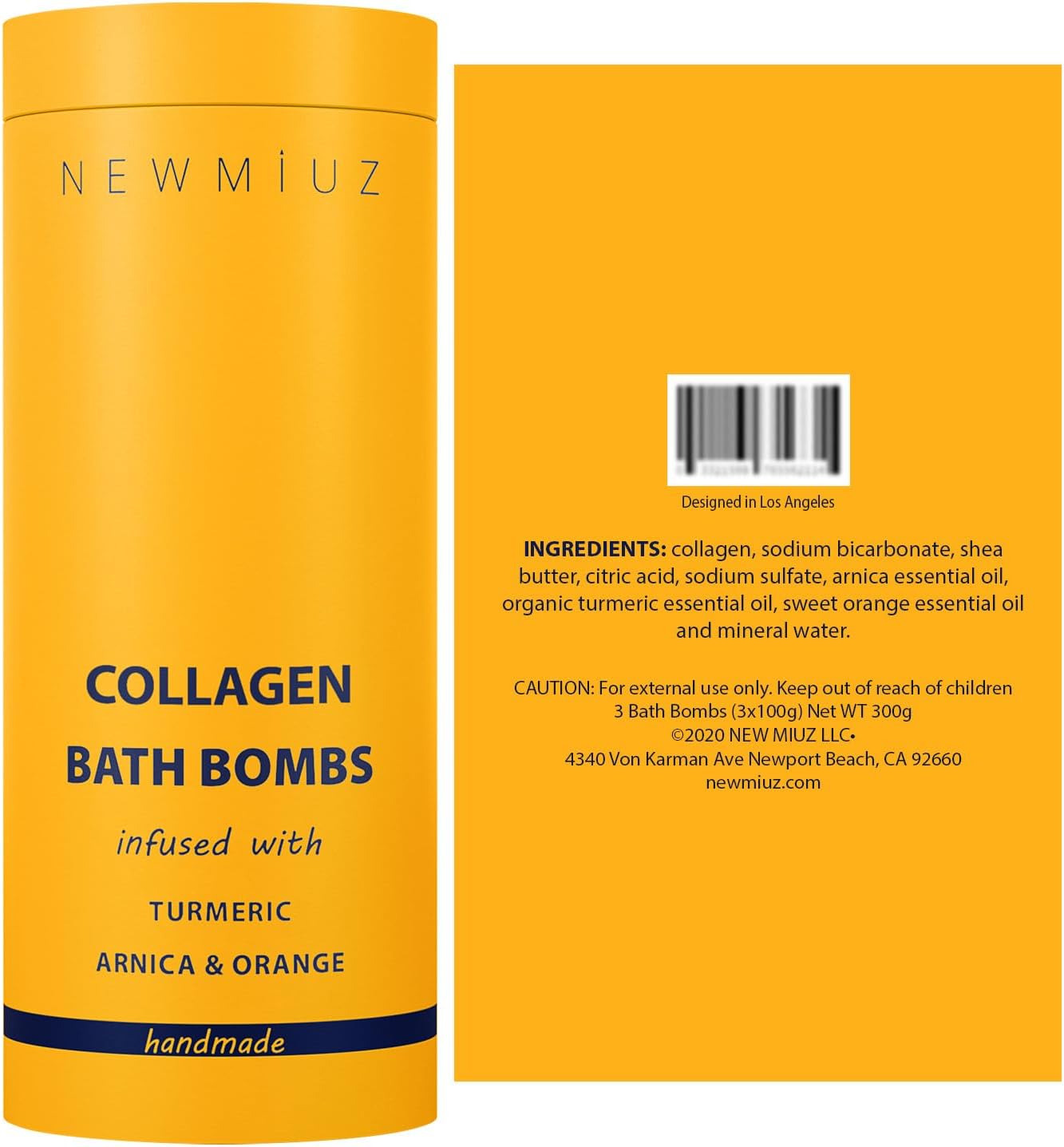 Collagen Bath Bombs Luxurious Bath Foam Gift for Dry Skin Hydration Moisturizing Turmeric Arnica Orange Essential Oil Infused for A Blissful Experience