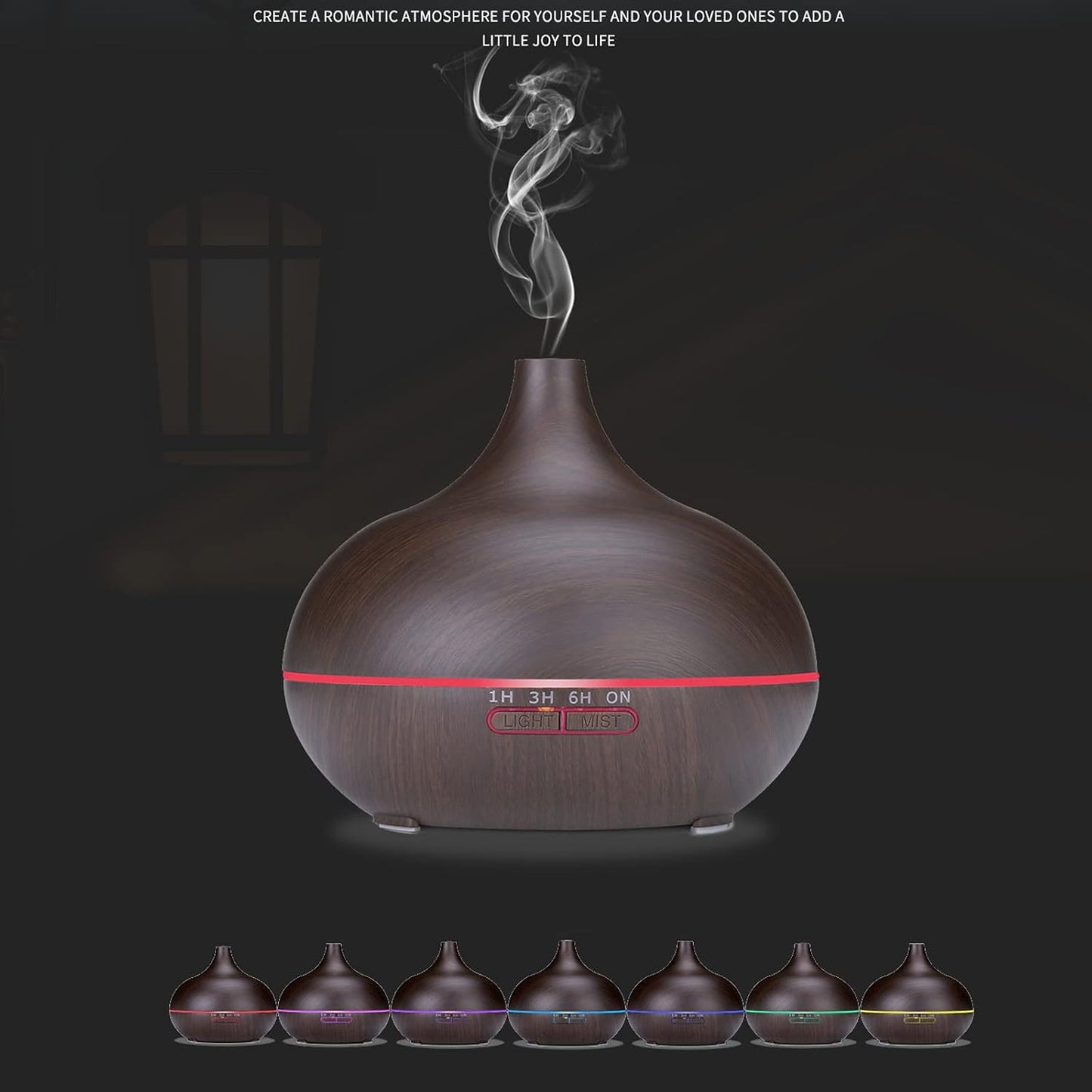 Diffusers for Essential Oils Large Room 550ml Aroma Diffuser for Home, Ultra Quiet Aromatherapy Essential Oil Diffuser, Ultrasonic Cool Mist Humidifier with 7 Light Colors, Timer Setting