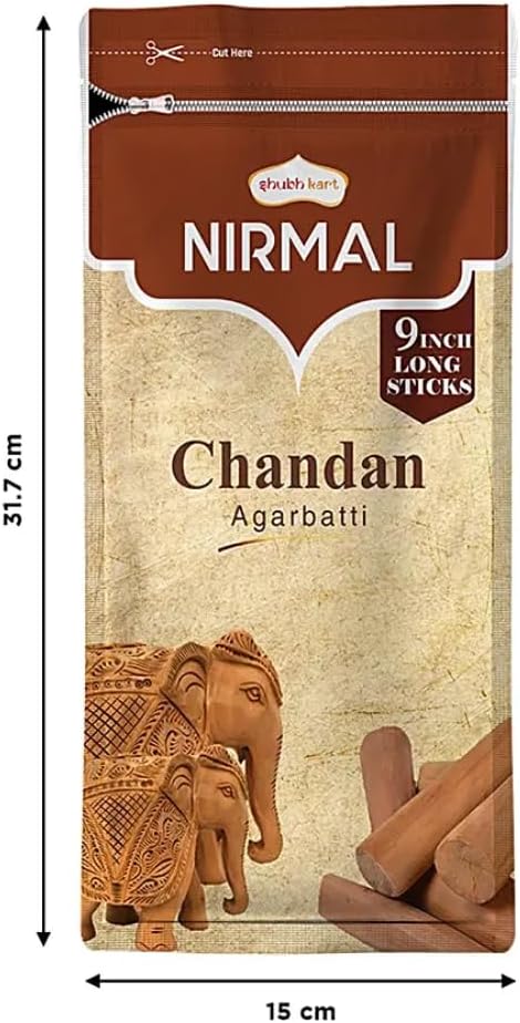 Shubhkart Nirmal Sandalwood Incense Sticks - Pack of 2 Incense, 200 Sticks Chandan Incense Sticks | Premium Long Lasting Fragnance