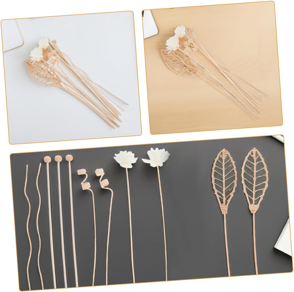 LIFKOME 24pcs Rattan Diffuser Sticks for Aromatherapy Efficient Home Fragrance Reeds for Bedroom Office and Living Use No Fire Scent Diffuser Refill Sticks