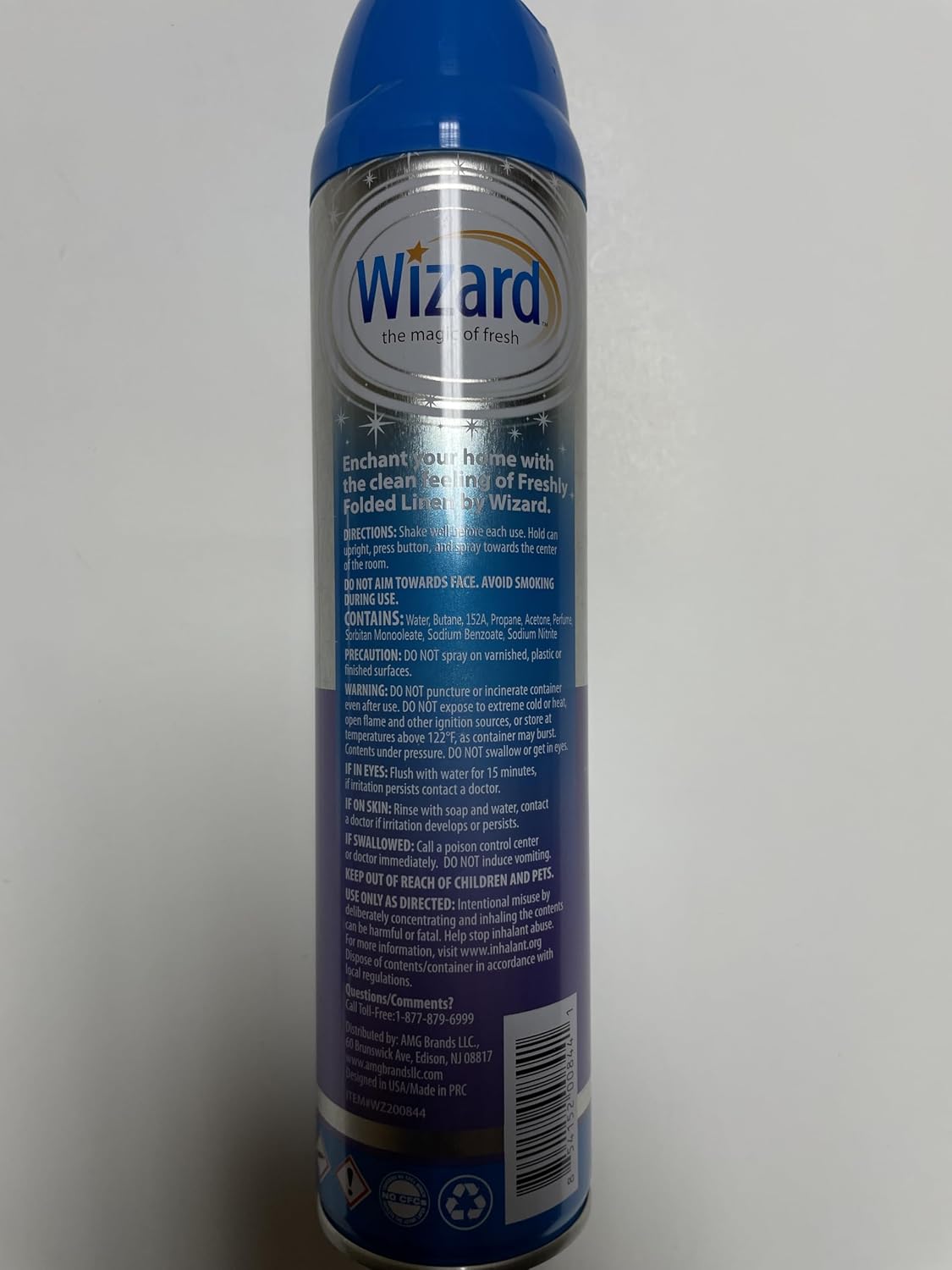 Wizard The Magic of Fresh | Odor Neutralizer & Air Freshener - 10 Oz. Freshly folded linen (Pack of 4) (Packaging May Vary)